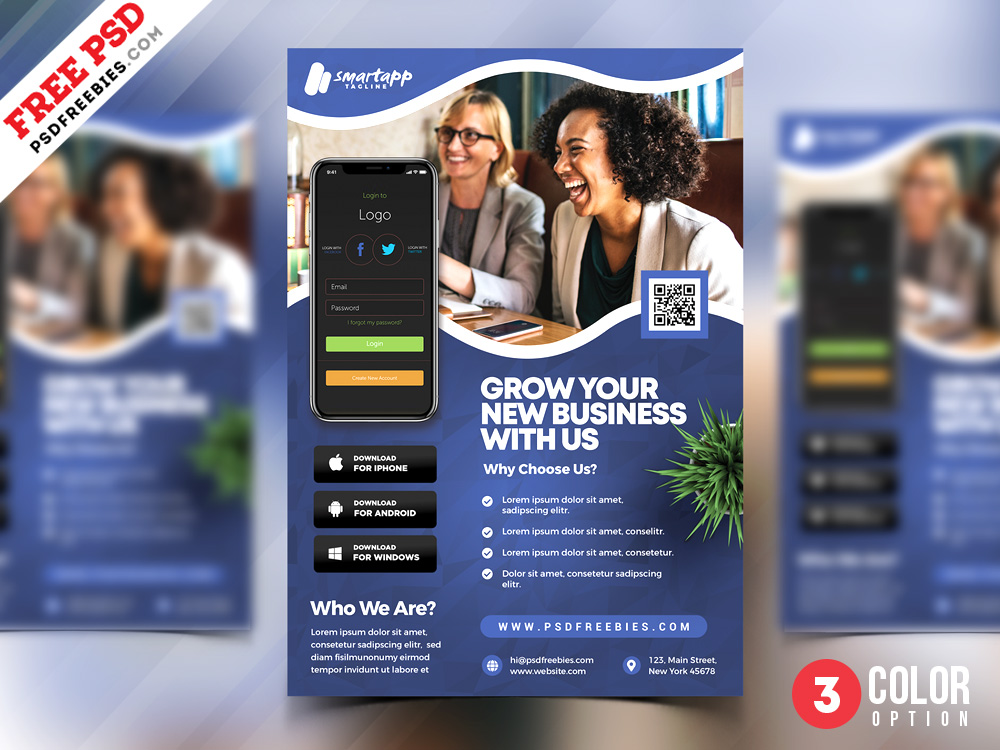 Mobile Application Promotion Flyer PSD Template | PSDFreebies.com