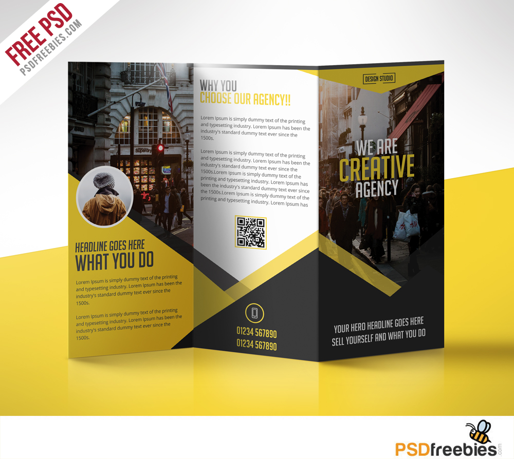 Multipurpose Trifold Business Brochure Free PSD Template | PSDFreebies.com