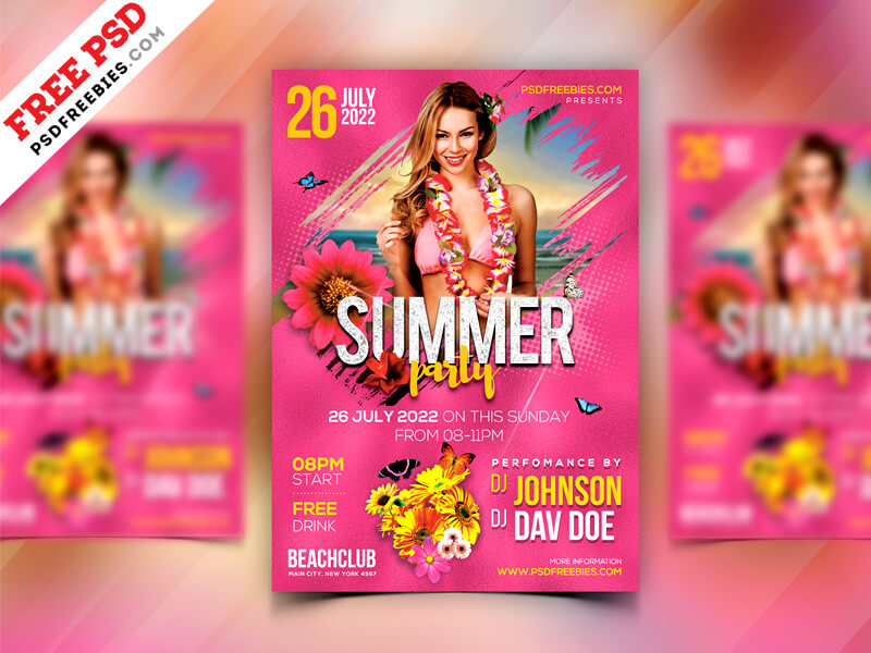 Eventfreebies Summer Event Party Flyer Design PSD | PSDFreebies.com