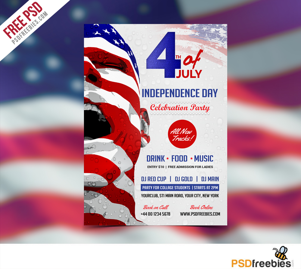 USA Independence Day Flyer Template Free PSD | PSDFreebies.com