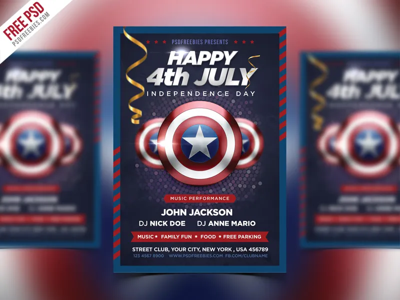 4th of July Event Flyer PSD Template Bundle