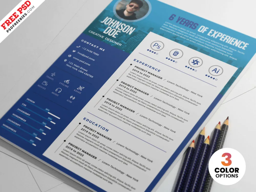 A4 Size Designer Resume PSD