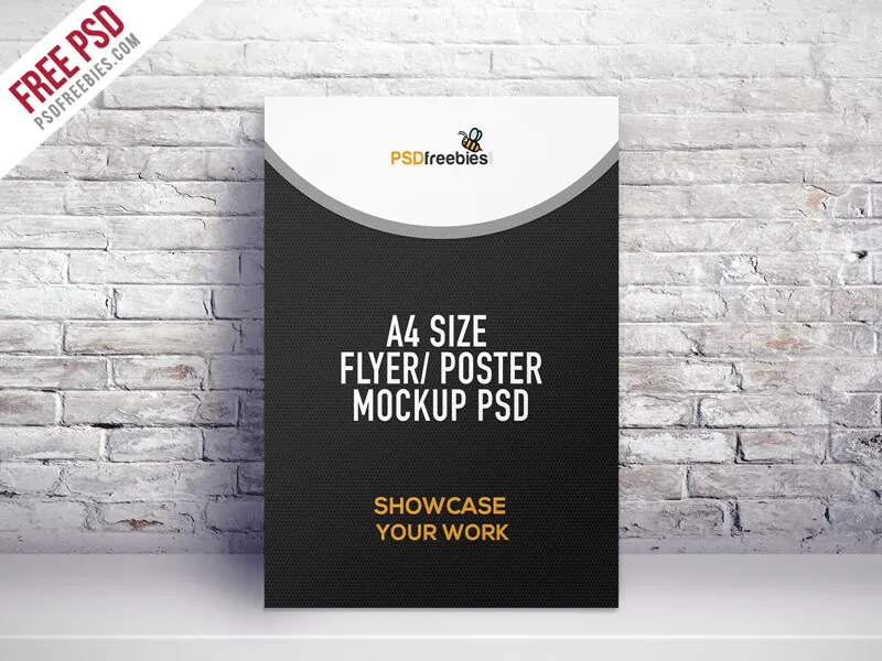 A4 Size Flyer Poster Mockup PSD