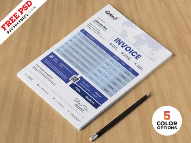 A4 Size Invoice Templates PSD