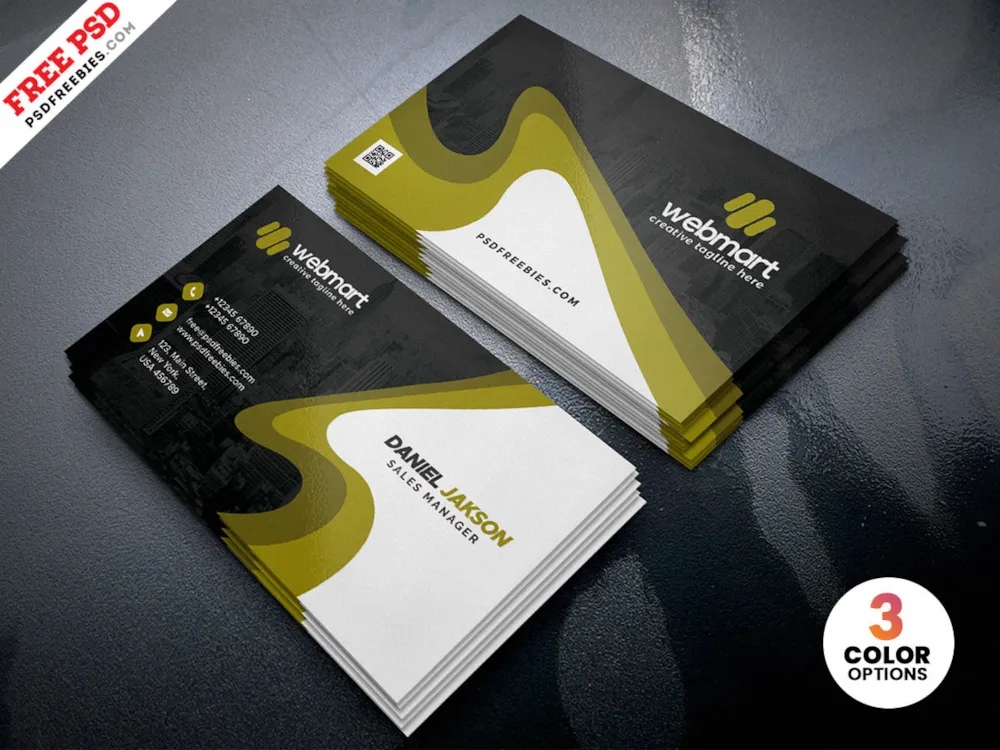 Abstract Business Card Design PSD Template