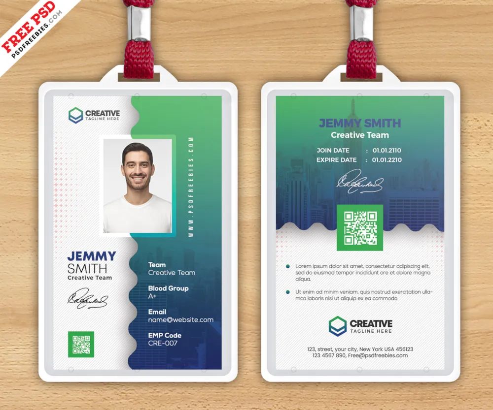 Abstract Design Photo ID Card PSD