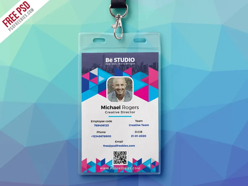 Abstract Office ID Card Free PSD