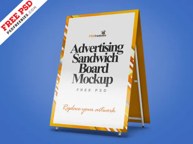 Advertising Sandwich Board Mockup PSD