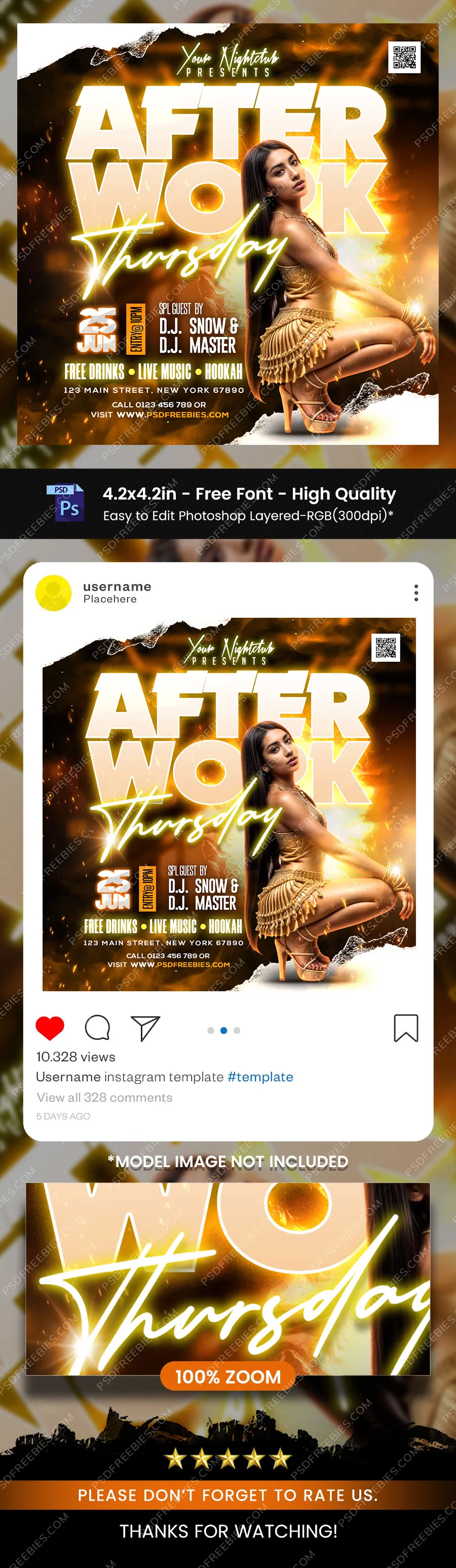 After Work Weekend Club Party Post PSD