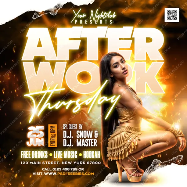 After Work Weekend Club Party Post PSD