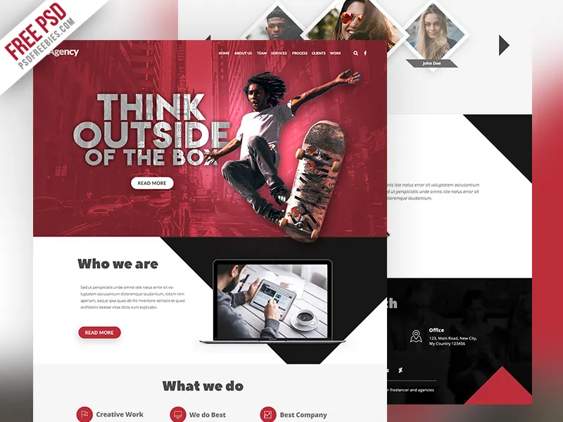 Agency Creative Website Template Free PSD