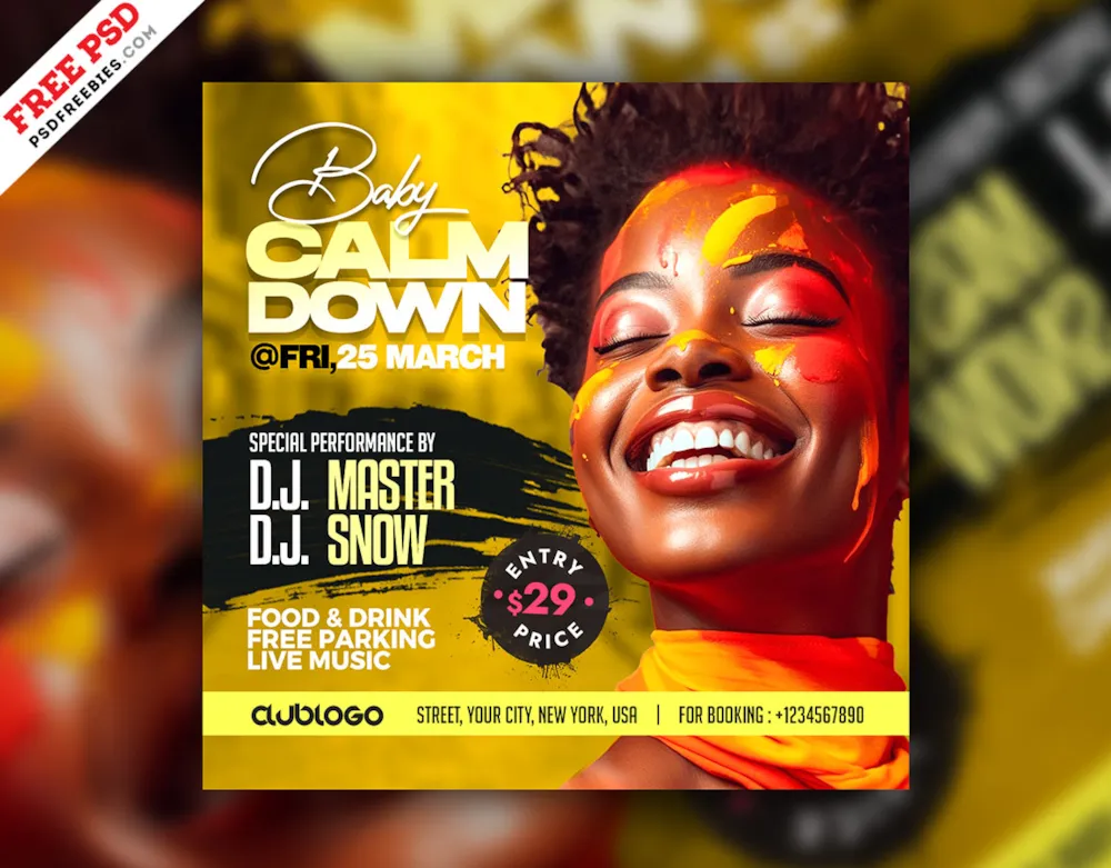 All Night Club Party Instagram Post PSD