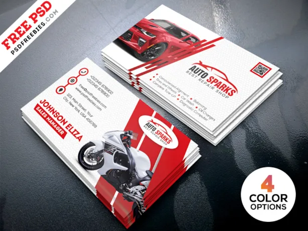 Auto Repair Business Card Template PSD