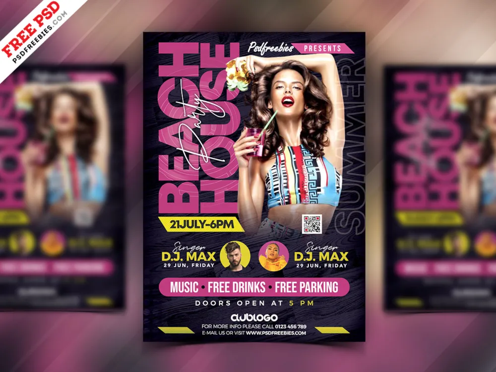 Beach Party Flyer Template PSD