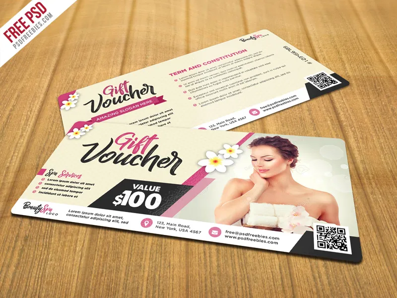 Beauty and Spa Gift Voucher PSD Template