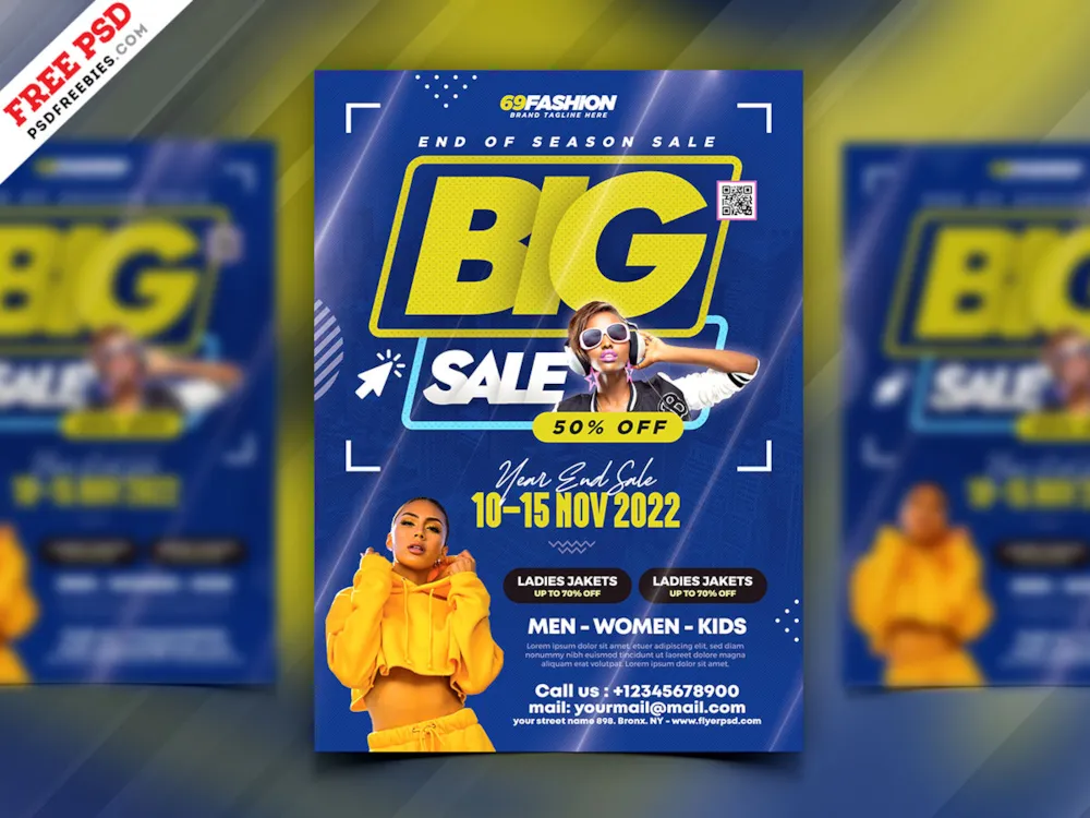 Big Fashion Sale Flyer PSD Template