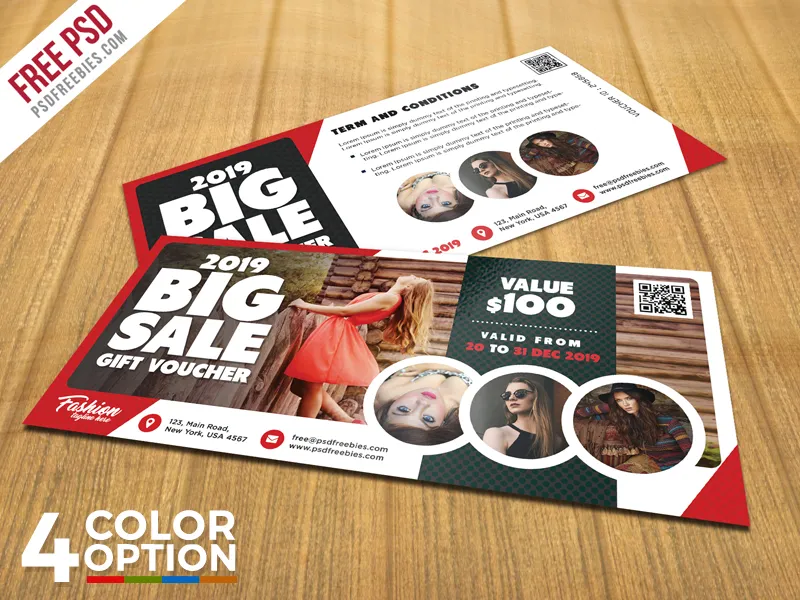 Big Sale Gift Voucher PSD Template Bundle