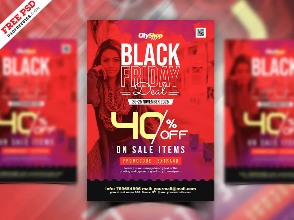 Black Friday Sale Promotional Flyer Design Template