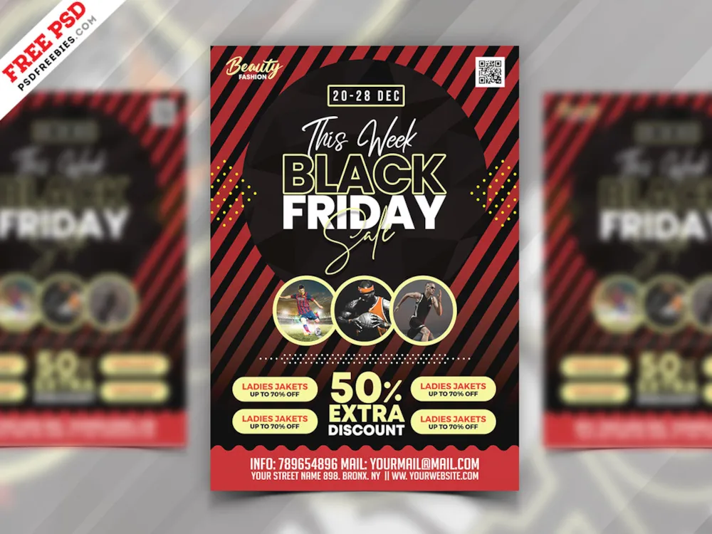 Black Friday Sale Promotional Flyer PSD