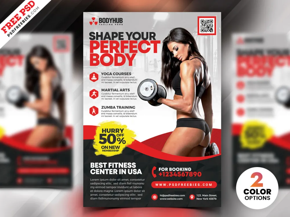 Body Fitness Gym Flyer PSD Template