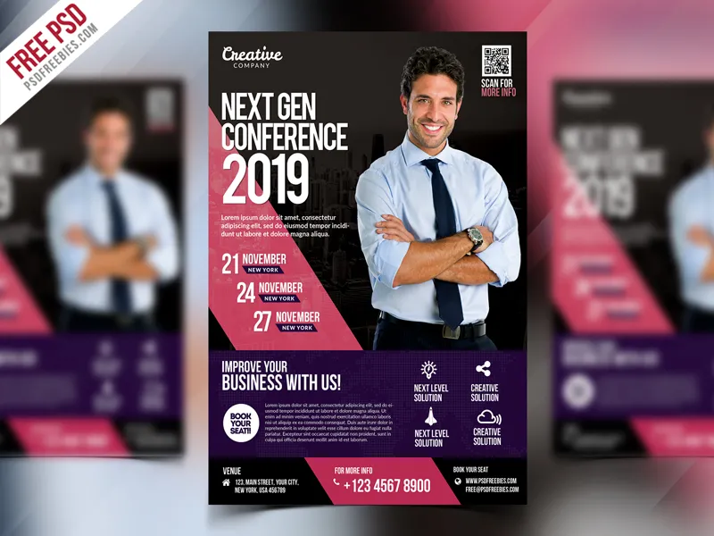 Business Event Seminar Flyer PSD