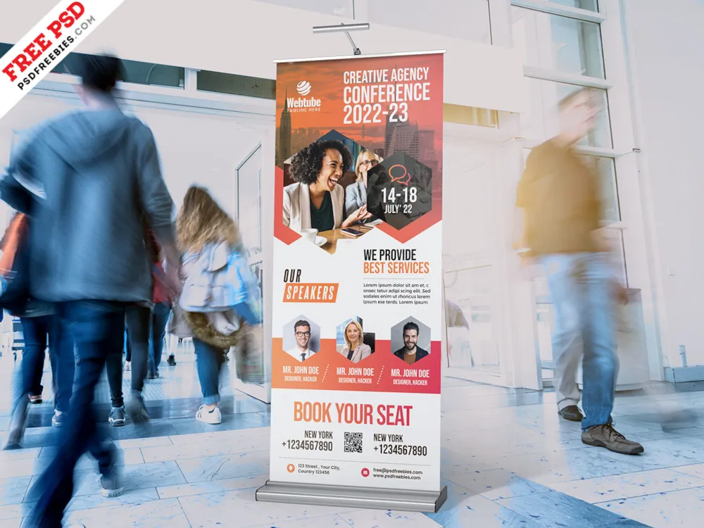 Business Seminar Roll Up Banner PSD