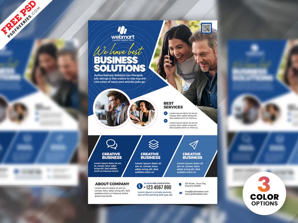 Business Solutions Company Flyer PSD