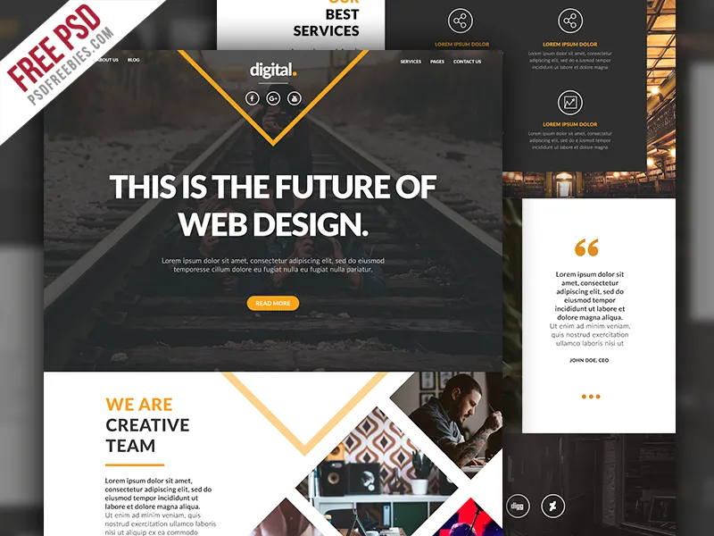 Businesses and Agencies Website Template PSD