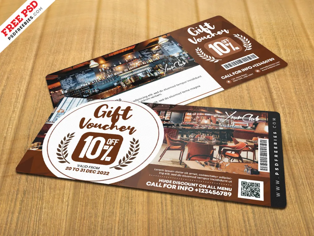 Cafe Gift Voucher Design PSD