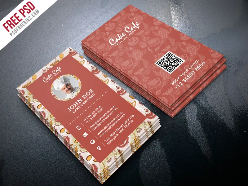 Cake Shop Business Card PSD Template