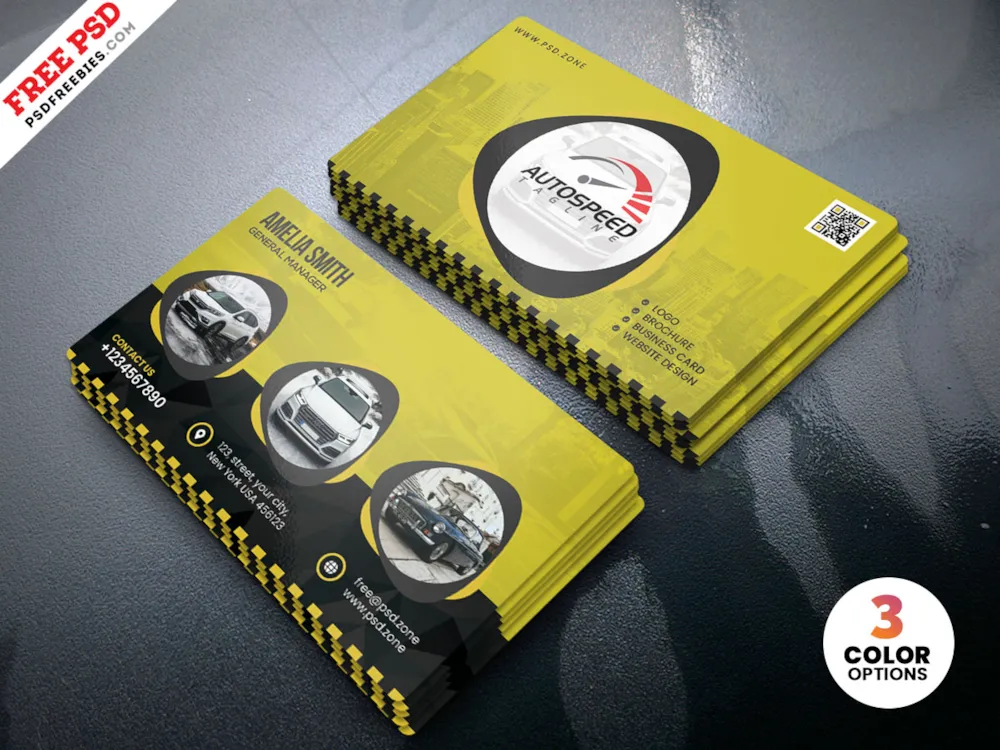 Car Rent and Taxi Service Business Card PSD