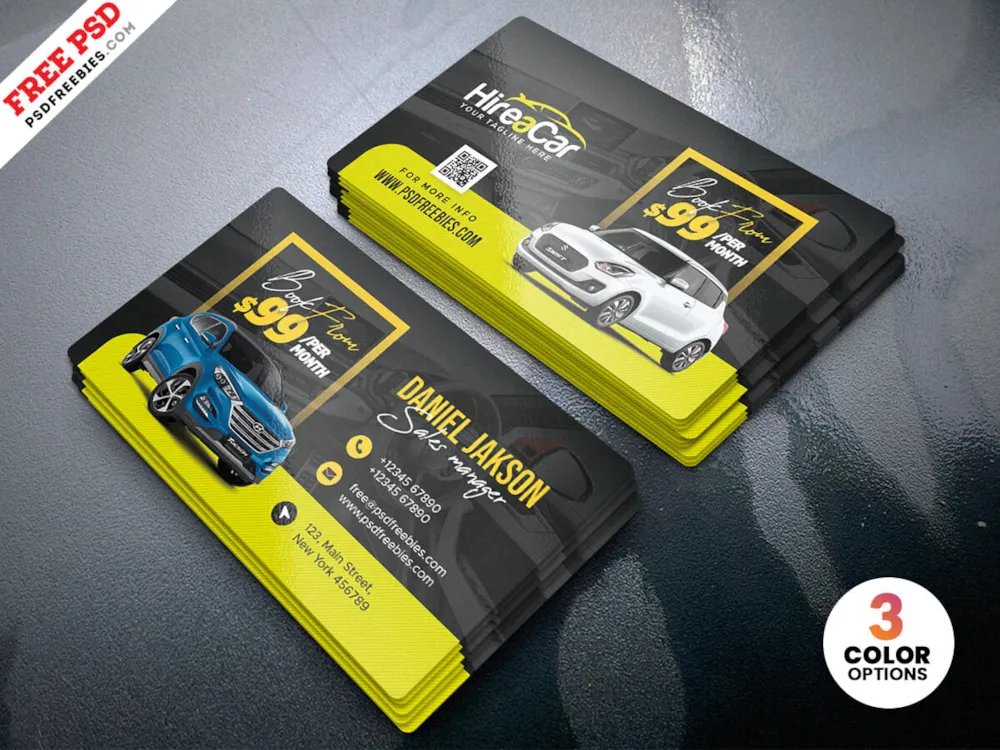 Car Rental Business Card PSD Template