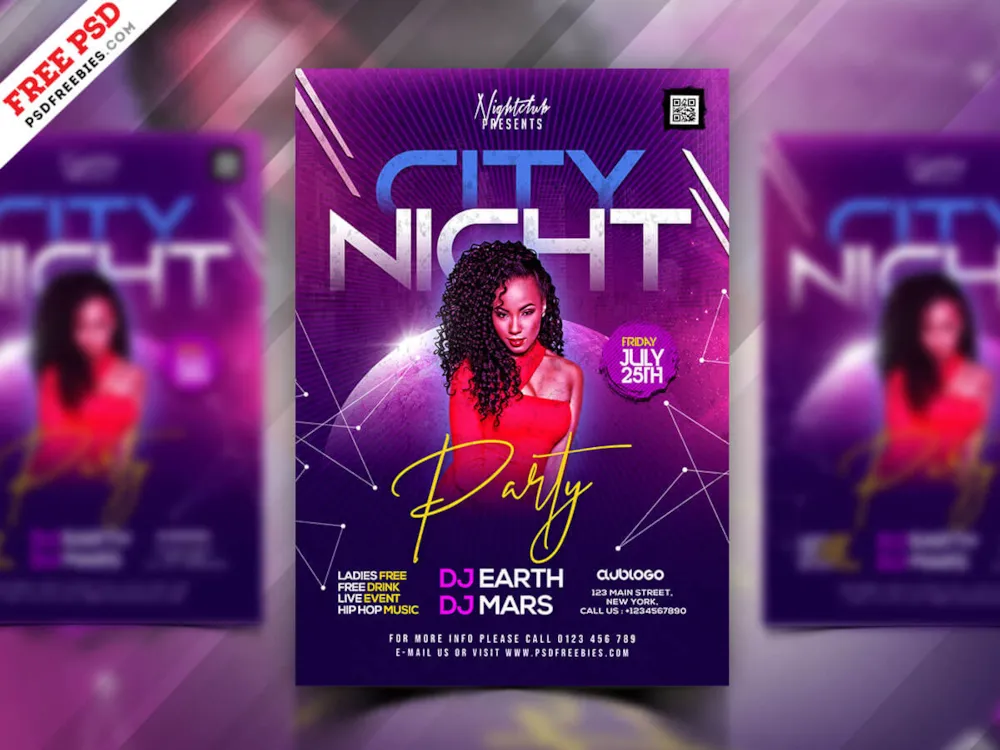 City Club Party Flyer PSD Template