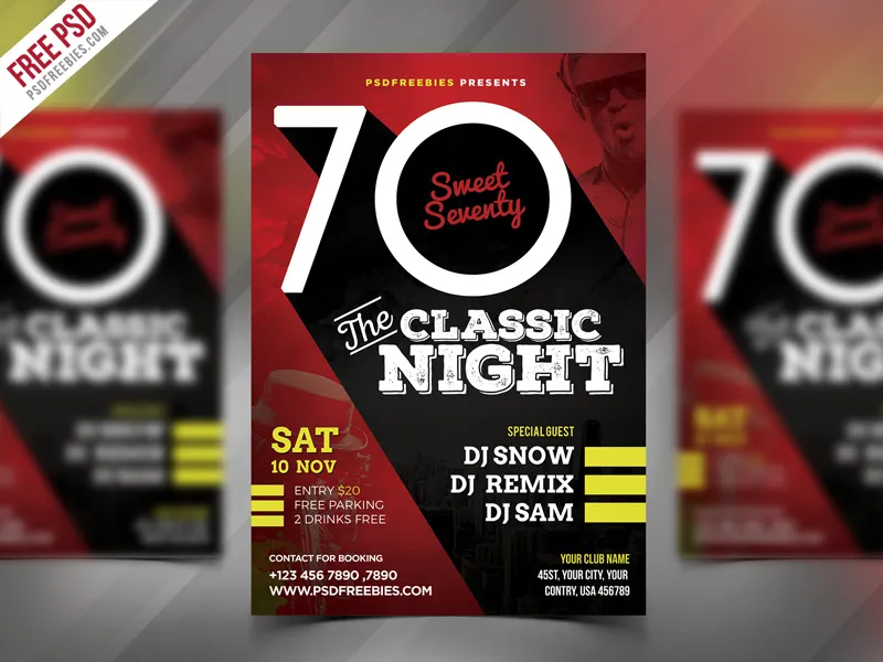 Classic Event Party Flyer PSD