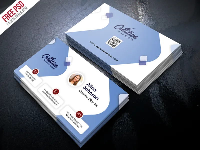 Clean Business Card Design Free PSD