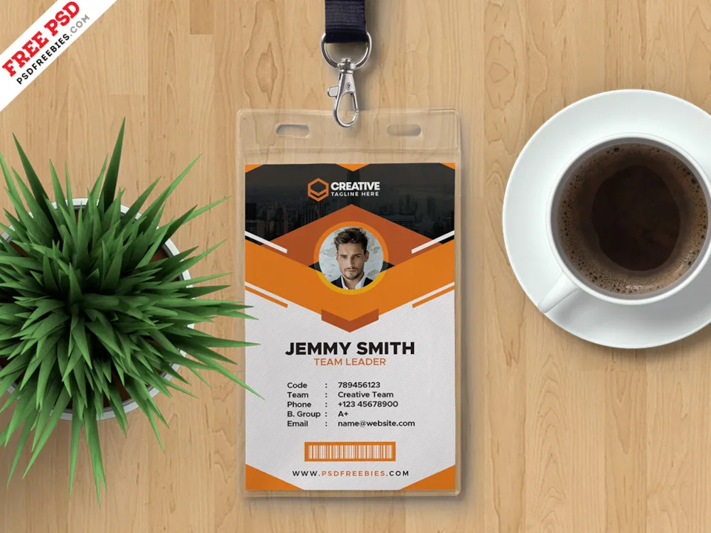 Clean and Corporate ID Card PSD Template