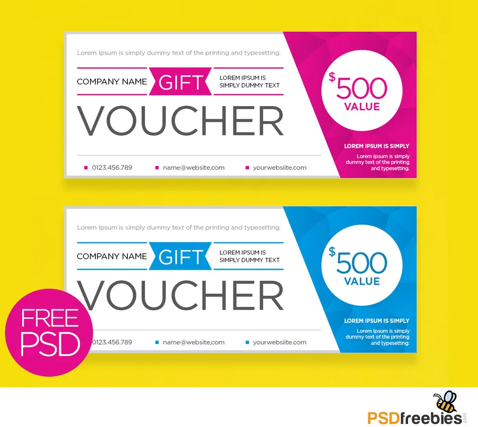 Clean and Modern Gift voucher template PSD