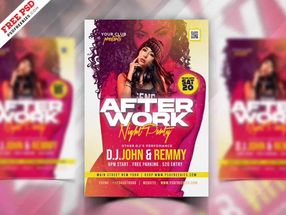 Club DJ Event Promotional Flyer Template PSD
