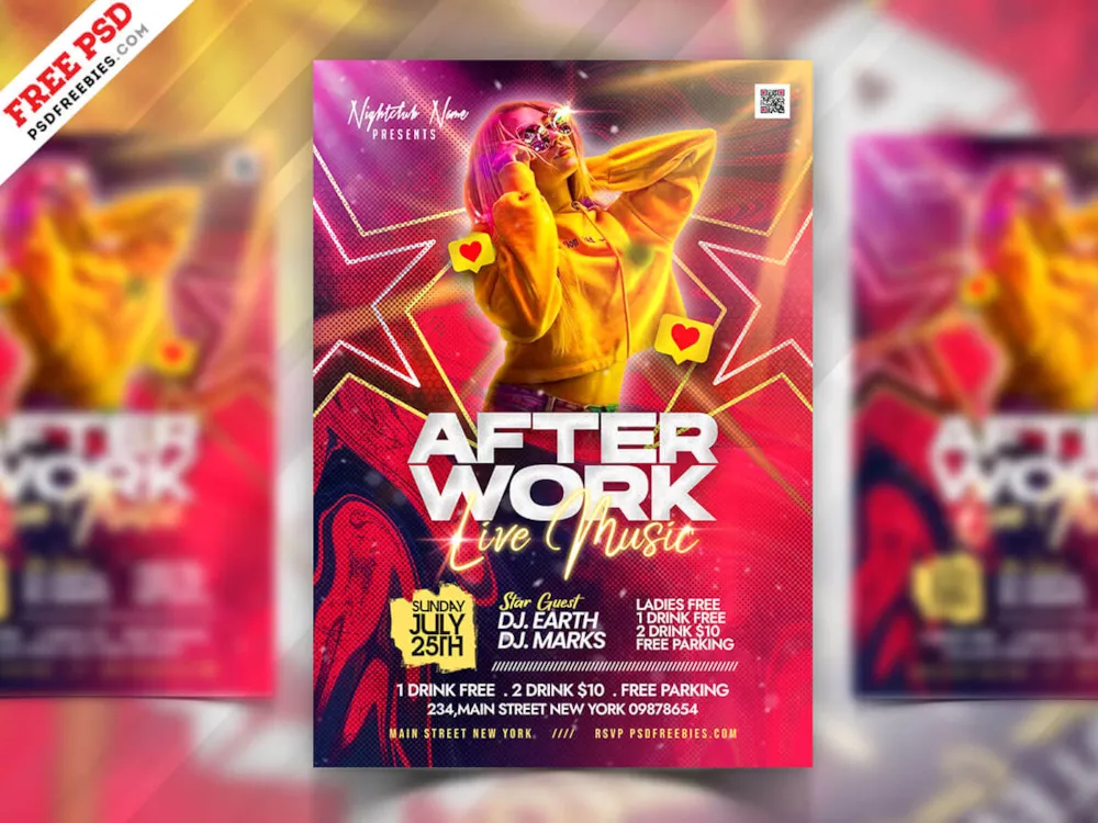 Club DJ Night Party Flyer PSD