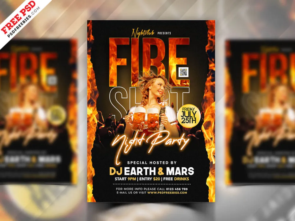 Club Music Party Flyer Creative Design PSD