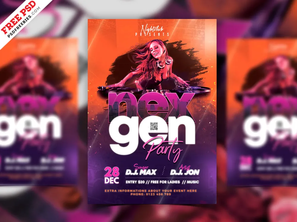 Club Party Flyer Design PSD