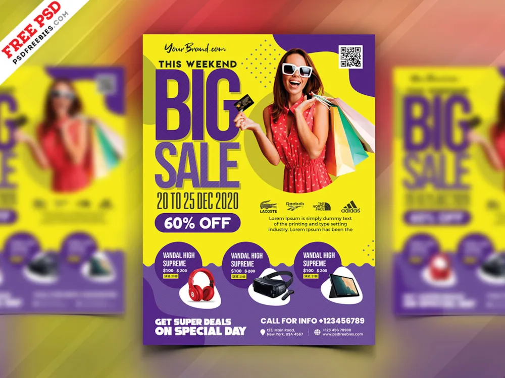 Colorful Big Sale Flyer PSD Template