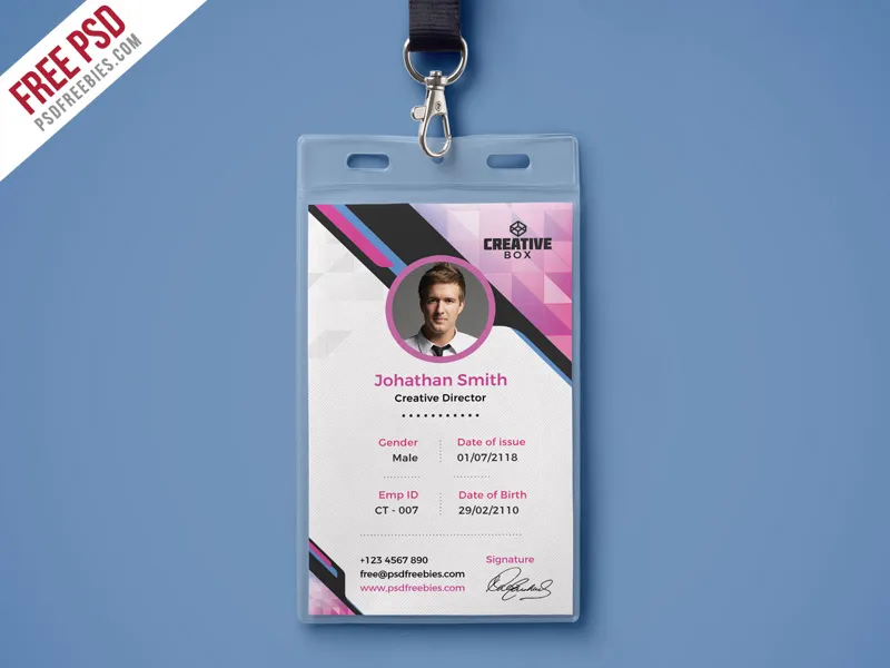 Company Photo Identity Card PSD Template