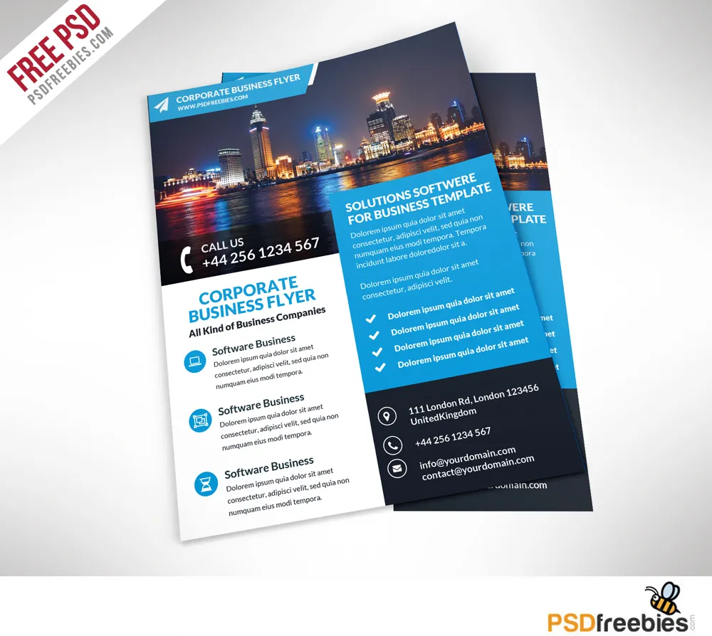Corporate Business Flyer Free PSD Template