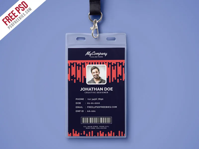 Corporate Company Photo Identity Card Template PSD