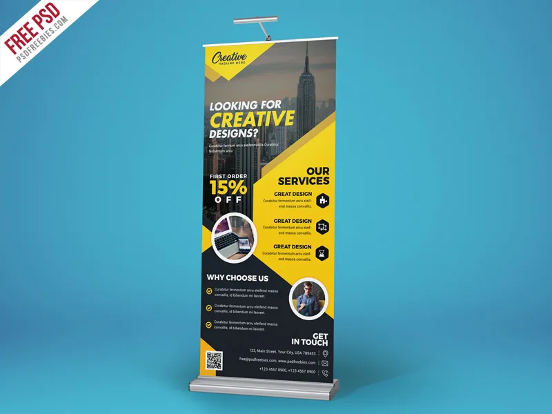 Corporate Roll Up Banner Free PSD