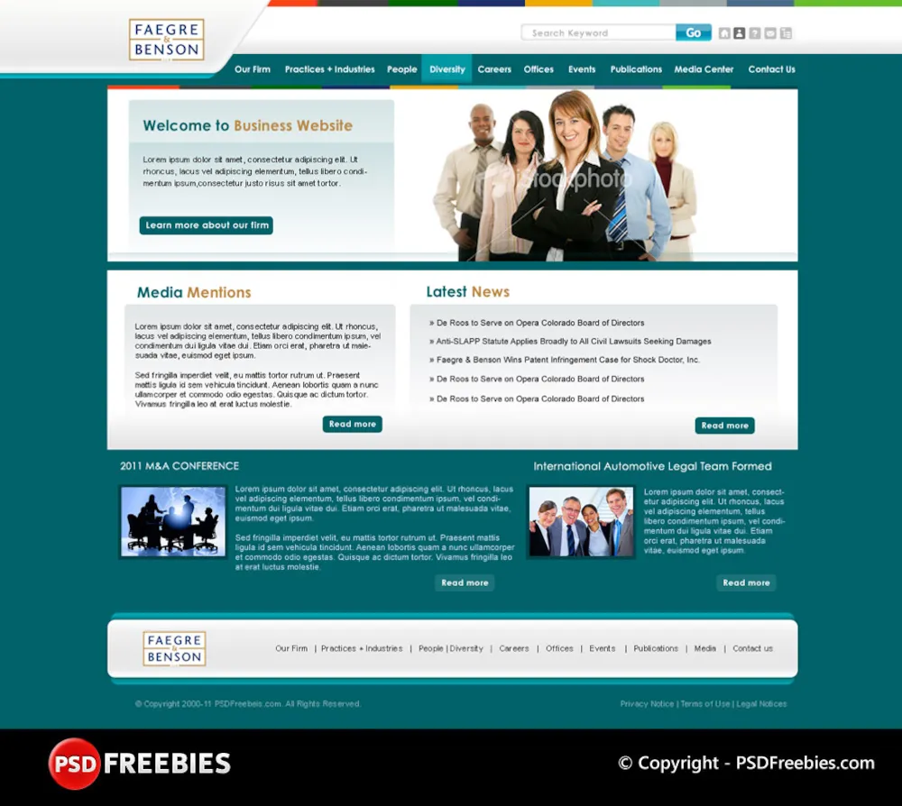 Corporate Website PSD Template