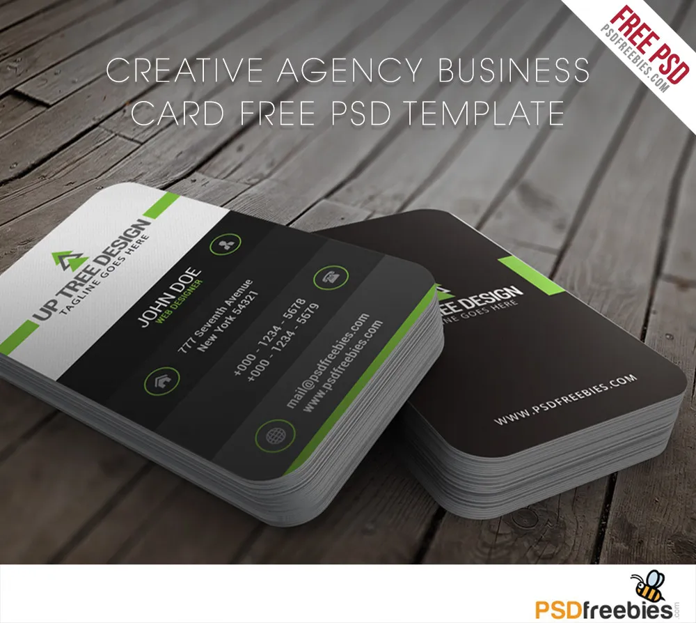 Creative Agency Business Card Free PSD Template