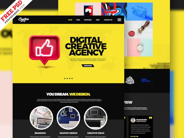 Creative Agency Web Examples web templates Free PSD Templates & Designs | PSDFreebies.com