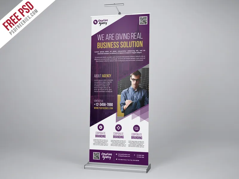 Creative Agency Roll-Up Banner PSD Template